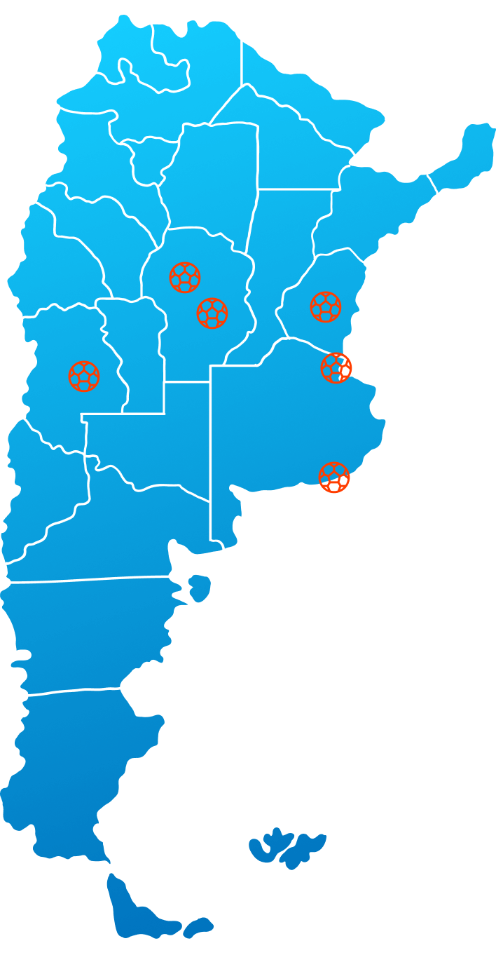 Mapa de Sedes Powerchair en Argentina