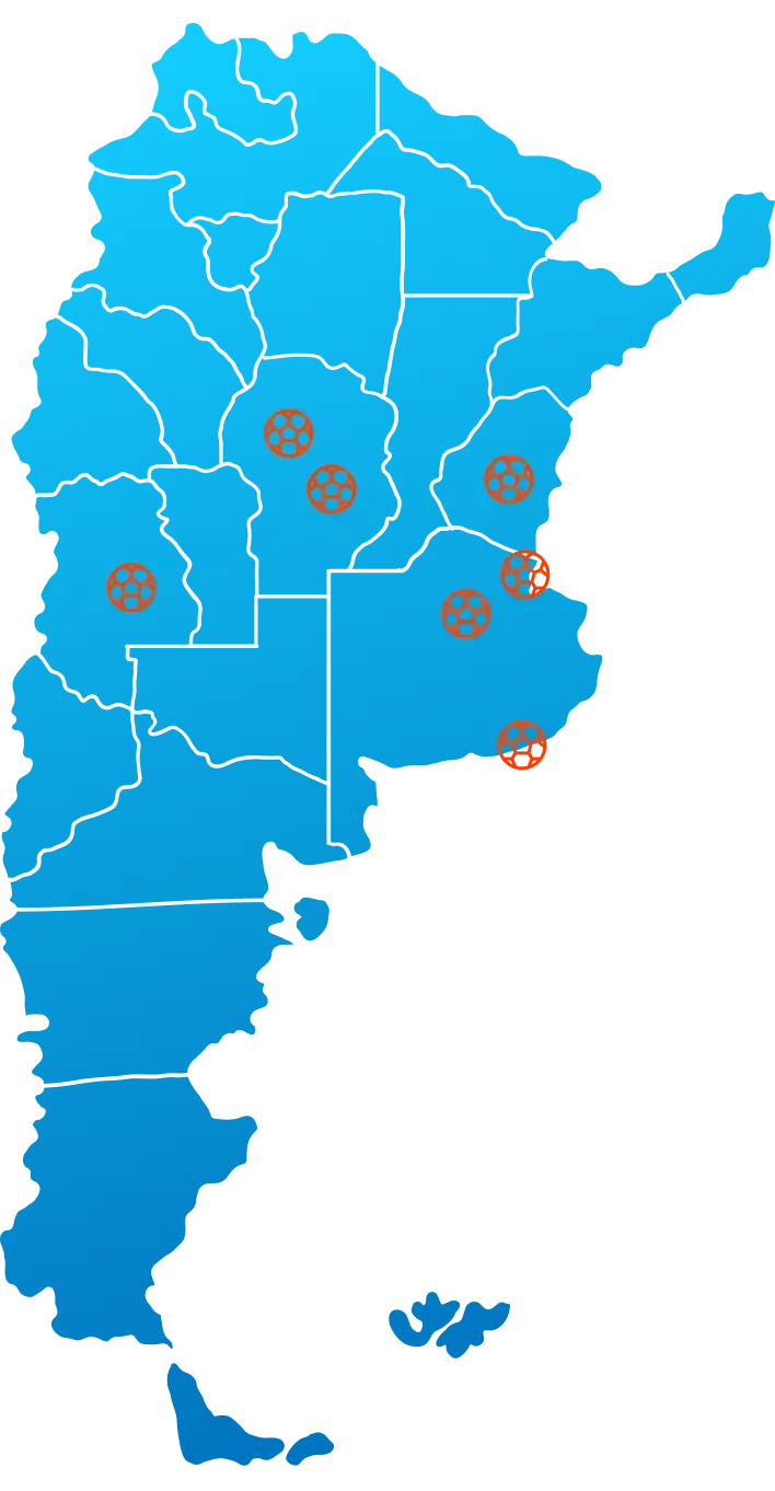 Mapa de Sedes Powerchair en Argentina